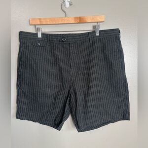 Banana Republic Factory linen blend stripe shorts size 38 black preppy‎ travel